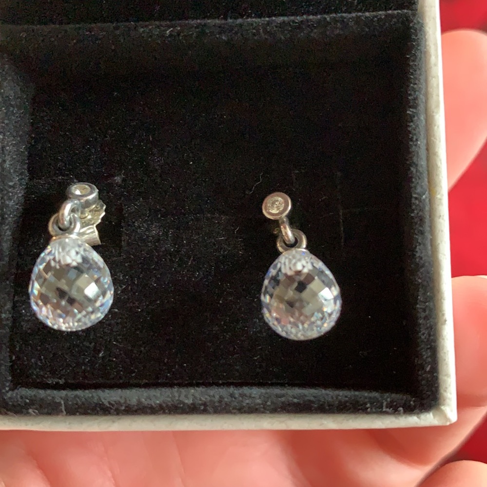 Pandora crystal ball drop earrings